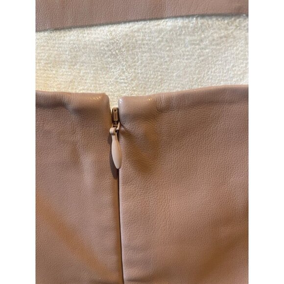 NWT Susana Monaco faux vegan leather sheath high slit beige tan broiche small - Picture 10 of 11